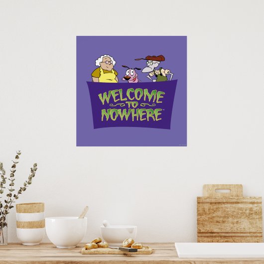 Moed de laffe hond | Welkom in Nergens Poster (Keuken)