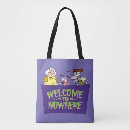 Moed de laffe hond | Welkom in Nergens Tote Bag (Voorkant)