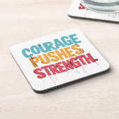 Moed duwt kracht bier onderzetter (Linkerzijde)