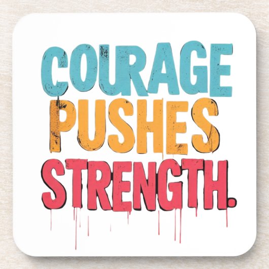 Moed duwt kracht bier onderzetter (Voorkant)