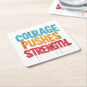 Moed duwt kracht kartonnen onderzetters (Schuin)