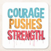 Moed duwt kracht kartonnen onderzetters (Voorkant)