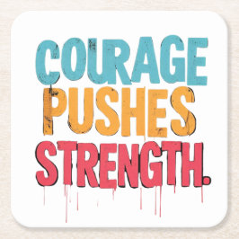 Moed duwt kracht kartonnen onderzetters