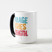 Moed duwt kracht magische mok (Voorkant links)