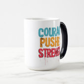 Moed duwt kracht magische mok (Voorkant rechts)