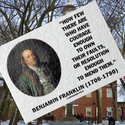 Moed eigen fouten resolutie Franklin Quote Legpuzzel