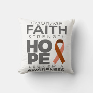 Moed Faith Sterke Hope Leukemia Awareness Kussen