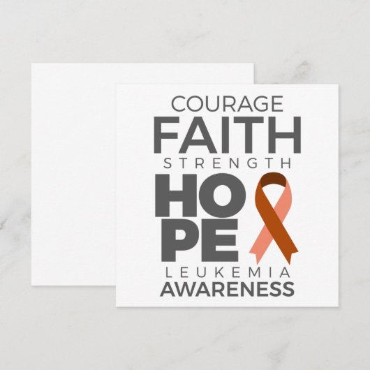 Moed Faith Sterke Hope Leukemia Awareness Save The Date (Voorkant / Achterkant)