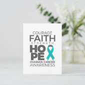 Moed Faith Strength Hope Ovarian Awareness Briefkaart (Staand voorkant)