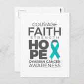 Moed Faith Strength Hope Ovarian Awareness Briefkaart (Voorkant / Achterkant)