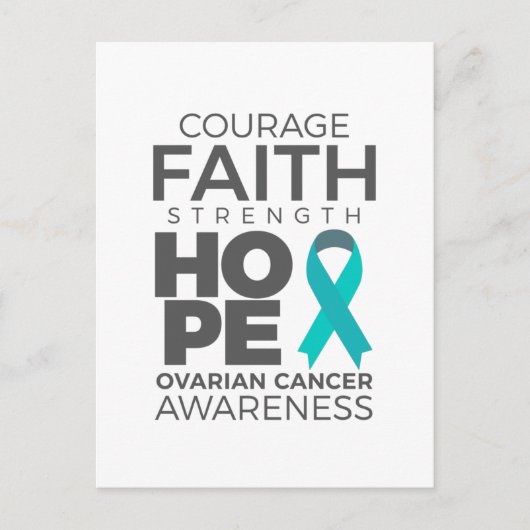 Moed Faith Strength Hope Ovarian Awareness Briefkaart (Voorkant)
