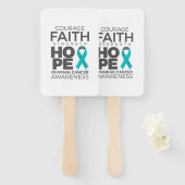 Moed Faith Strength Hope Ovarian Awareness Handwaaier (Voorkant en achterkant)