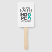 Moed Faith Strength Hope Ovarian Awareness Handwaaier (Achterkant)