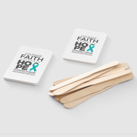 Moed Faith Strength Hope Ovarian Awareness Handwaaier (Niet-gemonteerd)