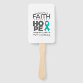 Moed Faith Strength Hope Ovarian Awareness Handwaaier (Voorkant)
