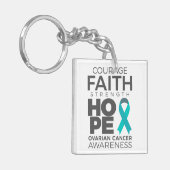 Moed Faith Strength Hope Ovarian Awareness Sleutelhanger (Voorkant Links)