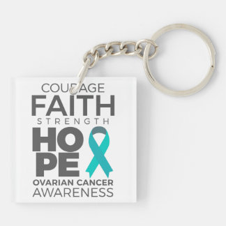 Moed Faith Strength Hope Ovarian Awareness Sleutelhanger