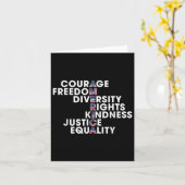 Moed Freedom Diversity Rights Kindness Justice Kaart (Gele Bloem)