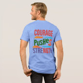 "Moed geeft kracht" Tri-Blend Shirt (Voorkant)