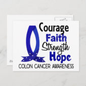 Moed Geloof Kracht Hoop Colon Kanker Briefkaart (Voorkant / Achterkant)