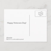 Moed-Held-Dank U Veterans Day-ansichtkaart Briefkaart (Achterkant)