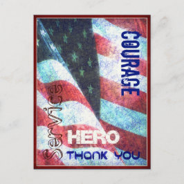 Moed-Held-Dank U Veterans Day-ansichtkaart Briefkaart