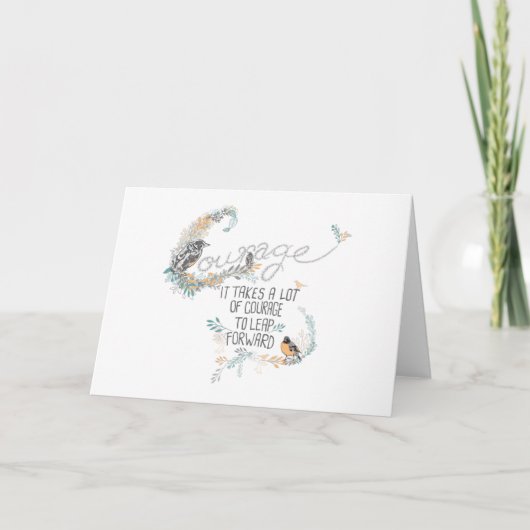 Moed Het kost veel om vooruit te springen Kaart (Voorkant)