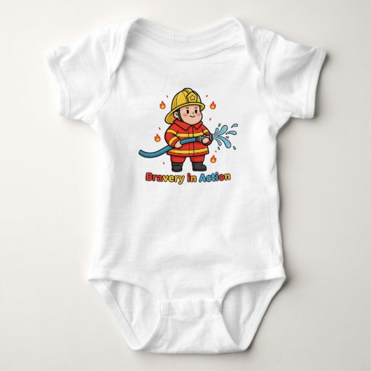 Moed in Actie – Brandweerman Held T-shirt (Voorkant)