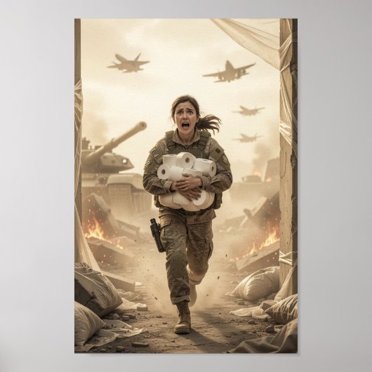 Moed in Chaos en Stille Ironie Poster (Voorkant)