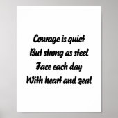 Moed inspirerend minigedicht poster (Voorkant)