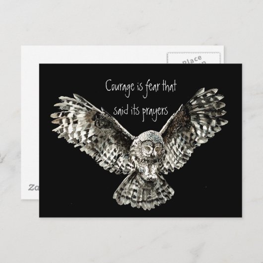 Moed is angst dat zijn gebeden met Owl Briefkaart (Voorkant / Achterkant)
