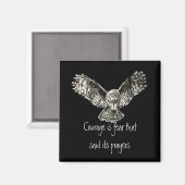 Moed is angst dat zijn gebeden met Owl Magneet (Voorkant / Achterkant)