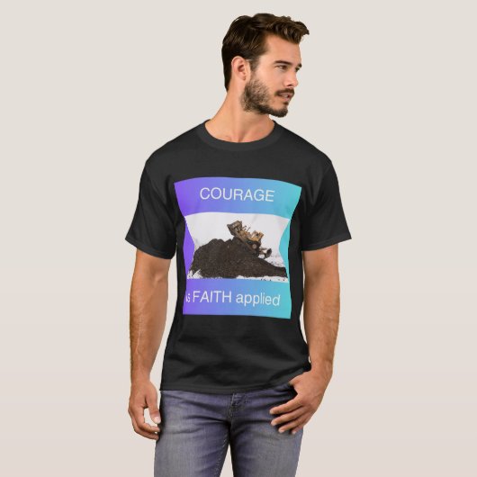 Moed is geloof toegepast t-shirt (Voorkant volledig)