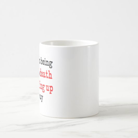 moed is opgezadeld koffiemok (Center)