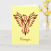 Moed - Karmozijnrode het Toenemen van Phoenix lege Kaart (Gele Bloem)