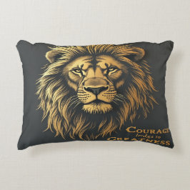 Moed leidt tot grootheid – Inspirerend motivatie Accent Kussen