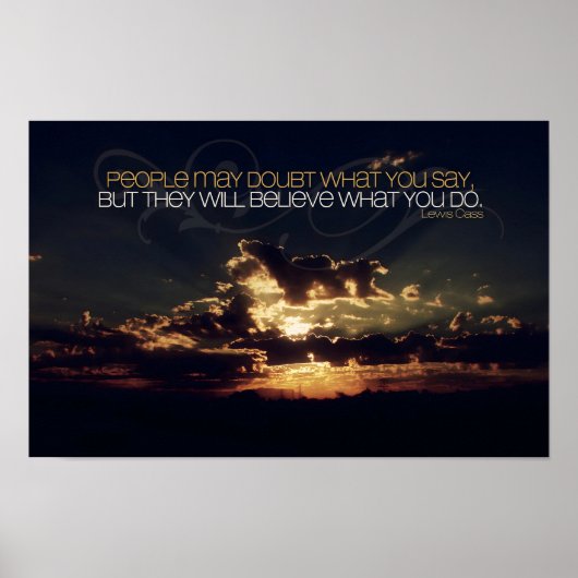 "Moed" Lewis Cass Inspirerend quote Poster (Voorkant)