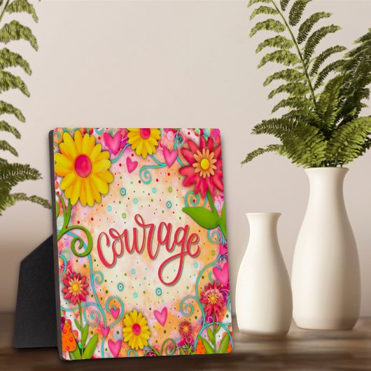 Moed Motivatie  Floral Inspirivity Fotoplaat