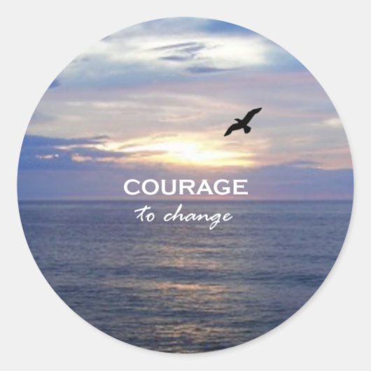 Moed om te veranderen ronde sticker (Voorkant)