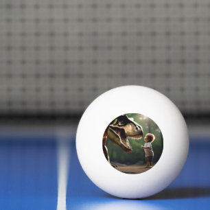 *Moed ontketend: een kleine jongen kijkt naar de T Pingpongbal
