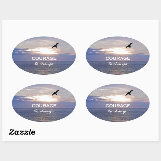 Moed tot wijziging ovale sticker (Vel)