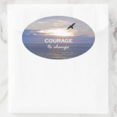 Moed tot wijziging ovale sticker (Tas)