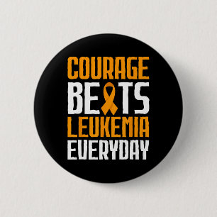 Moed verslaat leukemie elke dag Bloedkanker bewust Ronde Button 5,7 Cm