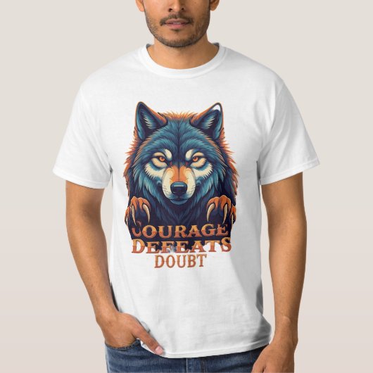 moed verslaat twijfel t-shirt (Voorkant)