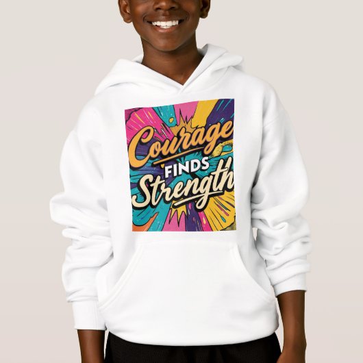 Moed vindt sterkte T-shirt ontwerp (Zazzle) (Voorkant)