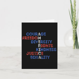 Moed Vrijheid Diversiteit Gelijkheid Rechtvaardigh Kaart