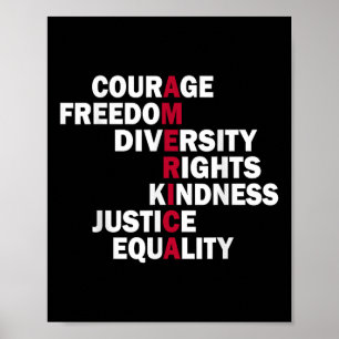 Moed Vrijheid Diversiteit Rechten Vriendelijkheid Poster