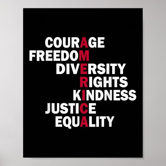 Moed Vrijheid Diversiteit Rechten Vriendelijkheid Poster (Voorkant)
