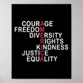 Moed Vrijheid Diversiteit Rechten Vriendelijkheid  Poster (Voorkant)