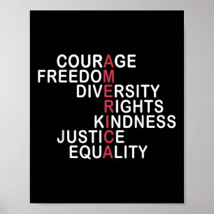 Moed Vrijheid Diversiteit Rechten Vriendelijkheid Poster